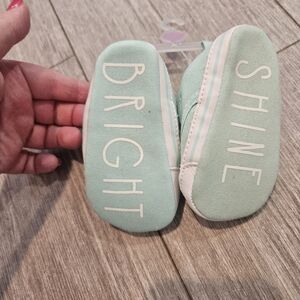 Bright Shine Kids Shoes - Mint Green Aqua Kind Color Blue 6-9 Months Crib Shoes